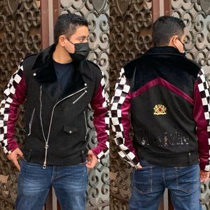 Men’s VIE + RICHE Black | Plum | White Jacket NWT